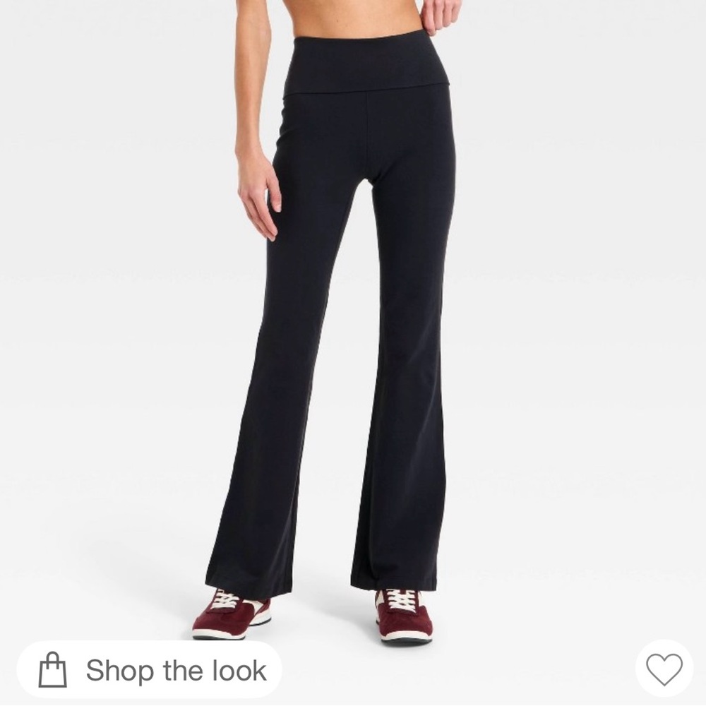 JoyLab Black Fold-Over Waist Flare Pants